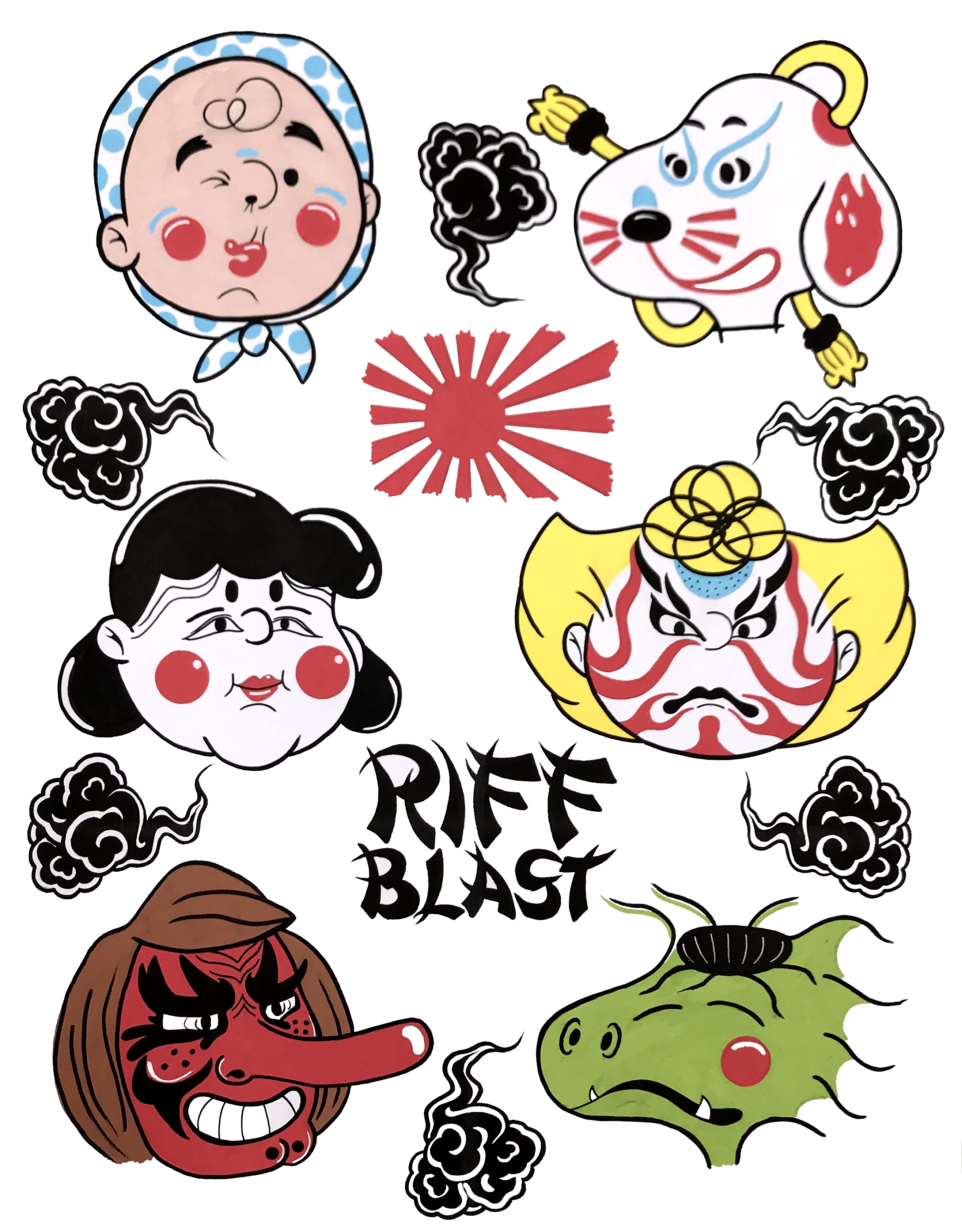 Peanuts Noh Masks Riffblast