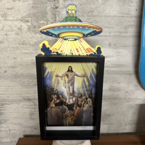 Ack Ack Ack! Mars Attacks Suckin’ Up Jesus Art Framed