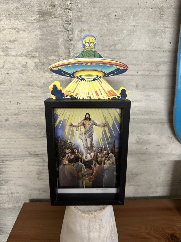 Ack Ack Ack! Mars Attacks Suckin’ Up Jesus Art Framed