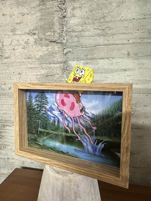 SpongeBob SquarePants Jumps out a lake Riding a Jellyfish Art Framed - Image 3