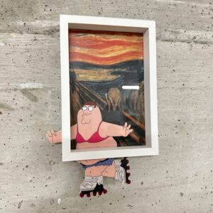 L’urlo di Munch Meet Peterone Griffins on Rollerblades Art Framed