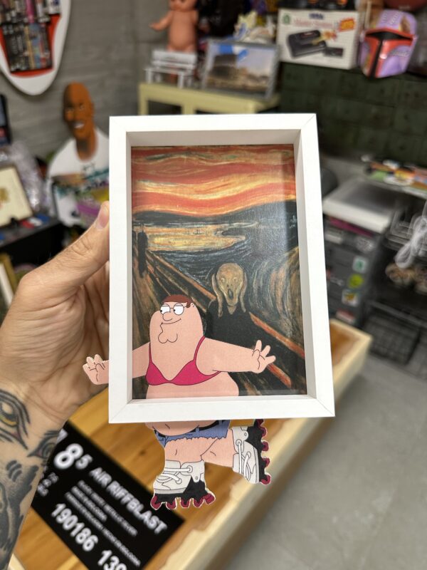 L’urlo di Munch Meet Peterone Griffins on Rollerblades Art Framed - Image 3