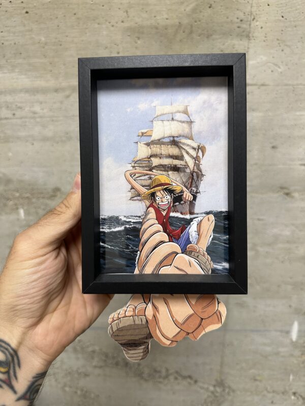 Luffy One Piece Gummy Pirate Art Framed