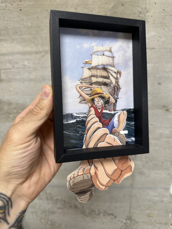 Luffy One Piece Gummy Pirate Art Framed - Image 2