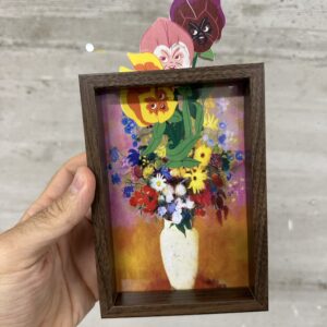 Alice in Wonderworlds Vase of Cartoon Flowers Art Framed