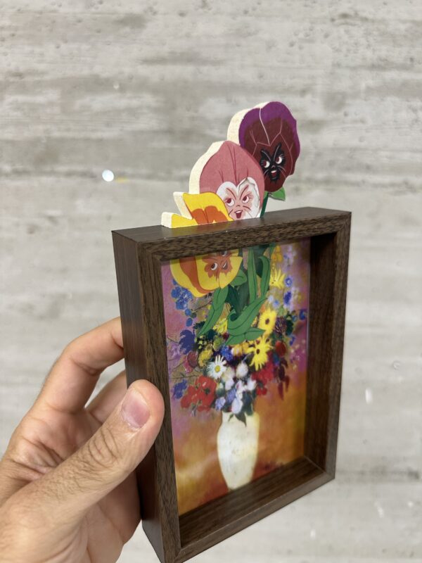 Alice in Wonderworlds Vase of Cartoon Flowers Art Framed - Image 3