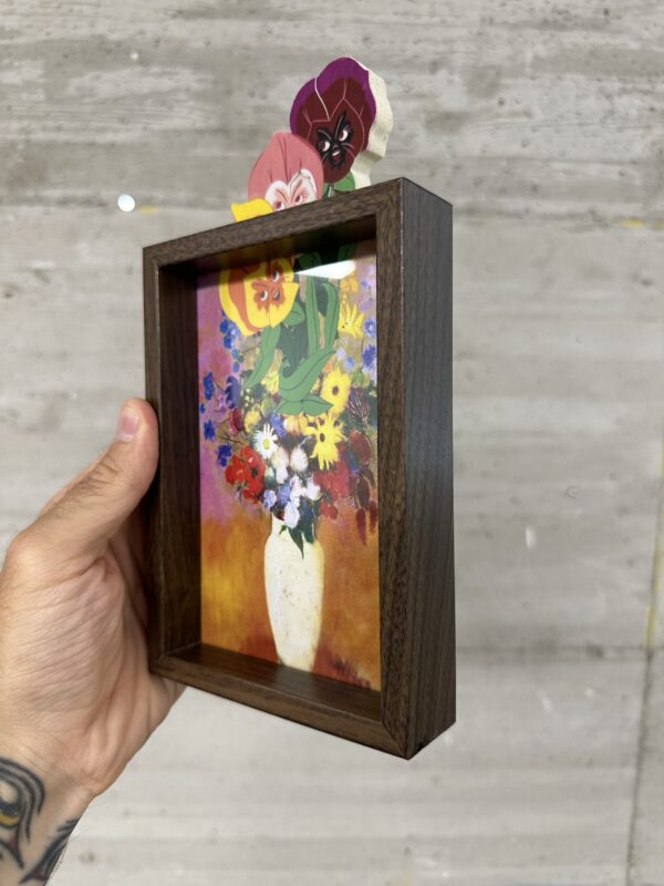 Alice in Wonderworlds Vase of Cartoon Flowers Art Framed - Image 4