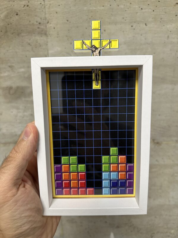 Tetris Jesus from Moscow Nintendo Game Boy Art Framed