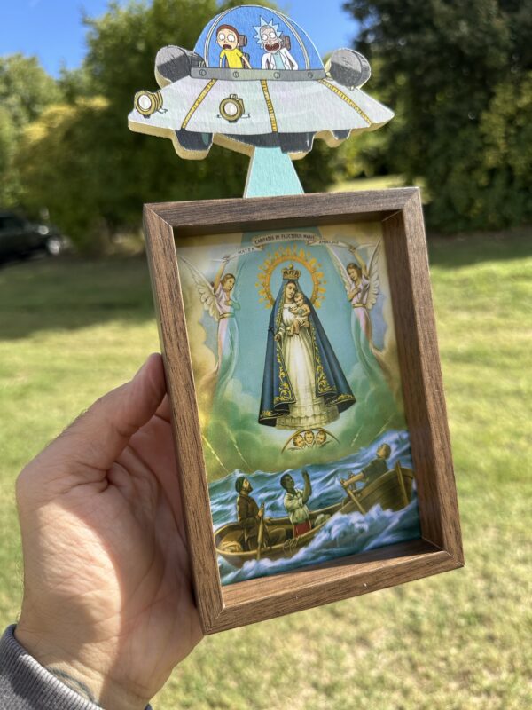 Rick & Morty Accidentally Suckin’ Up Virgin Mary from the Sea Art Framed