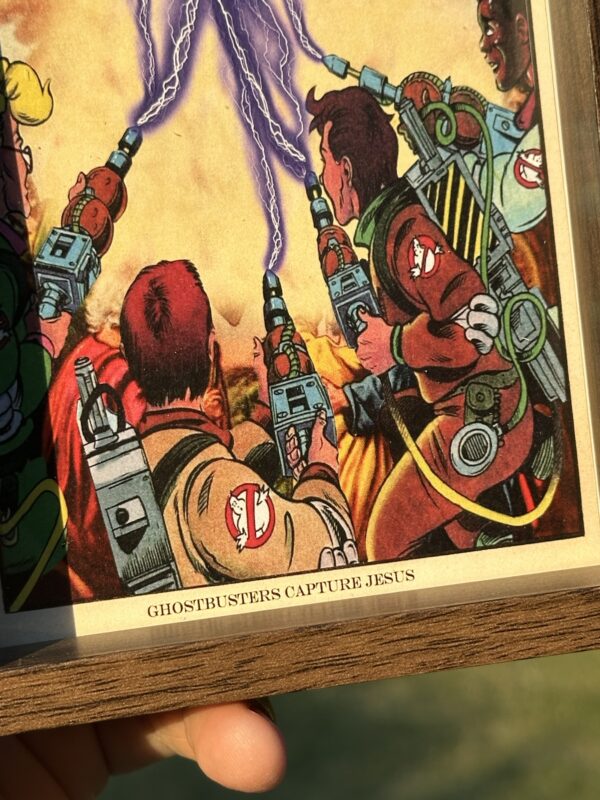 The Real Ghostbusters Sucking Jesus with Proton Pack Art Framed - Image 3