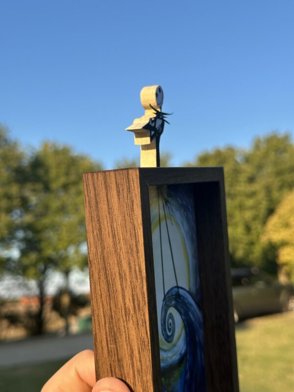 Jack Skellington Walking on a Hill into a Van Gogh Painting Art Framed - Image 5