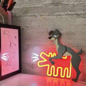 Il Vagabondo e il cane di Keith Haring / a true love story neon