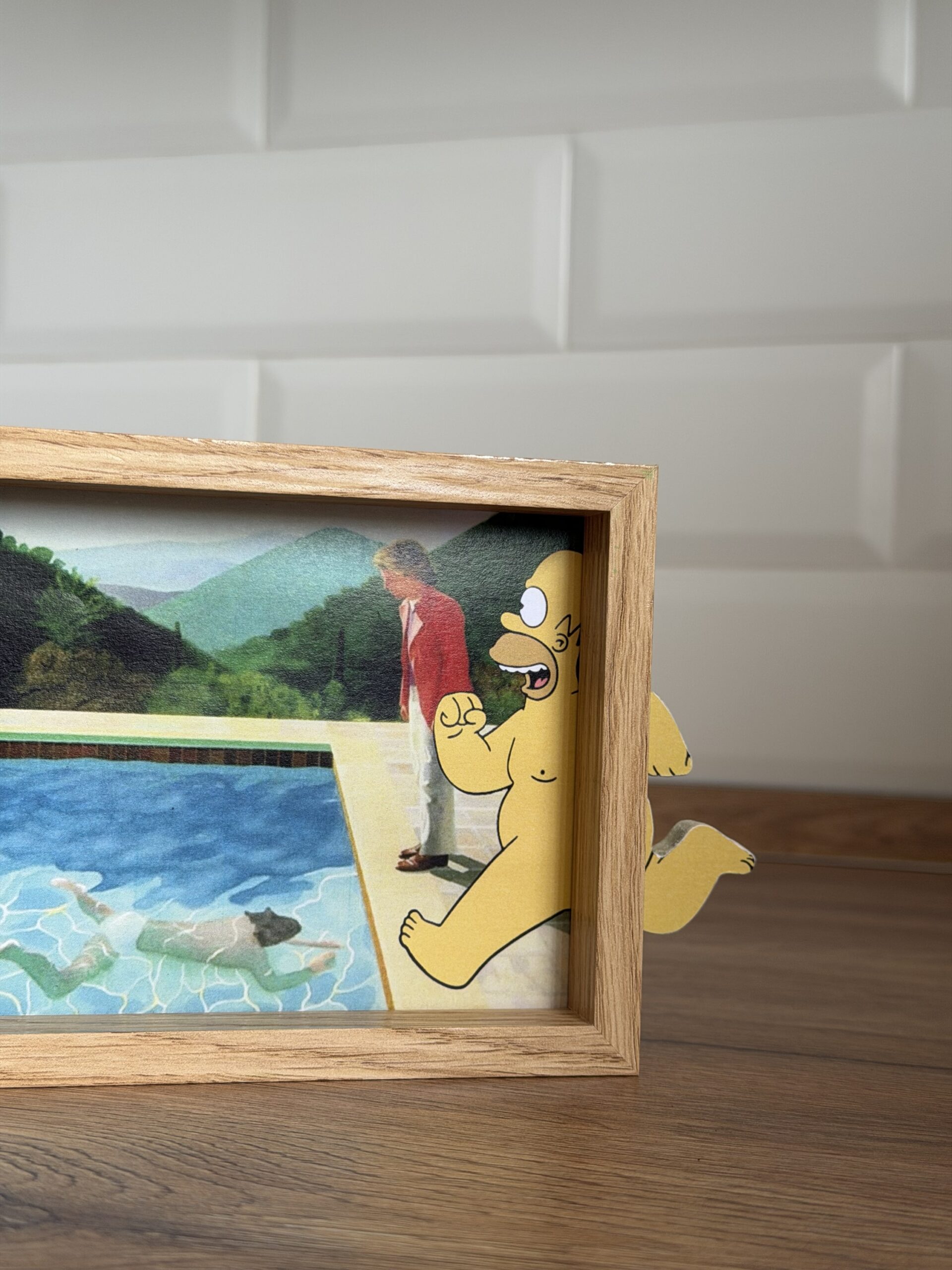 Homer Running in the Pool - Framed Art | Mini Riffblast - Image 2