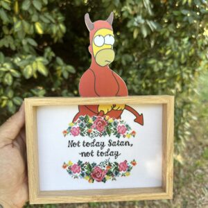 Homer Simpson Not Today Satan Mini Art